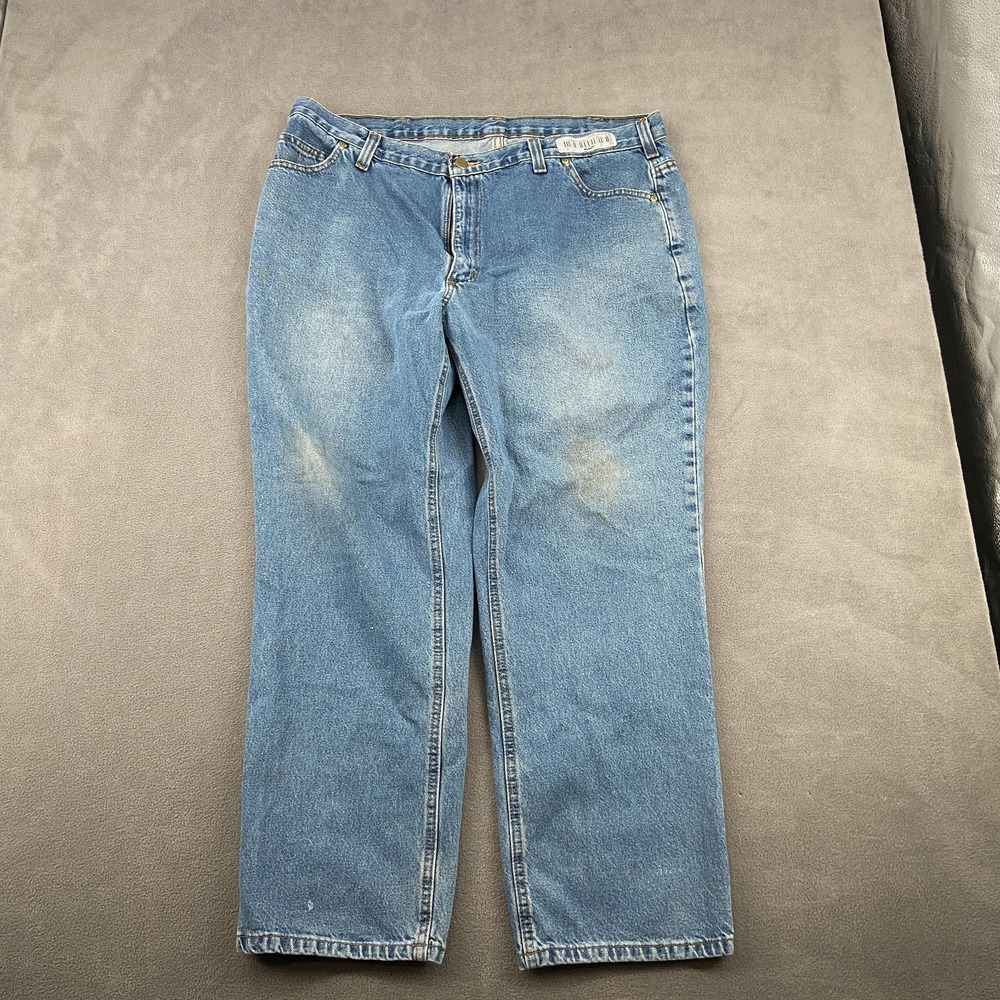 Carhartt Relaxed Fit Jeans Mens 40x30 Blue Denim‎ Cotton Mid Rise Straight Leg